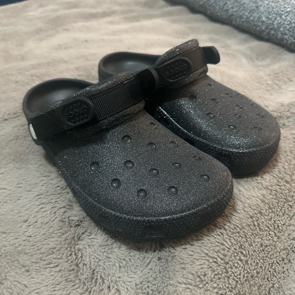 CROCS | Classic Work Graphic Clog | W:7 | Black Glitter
